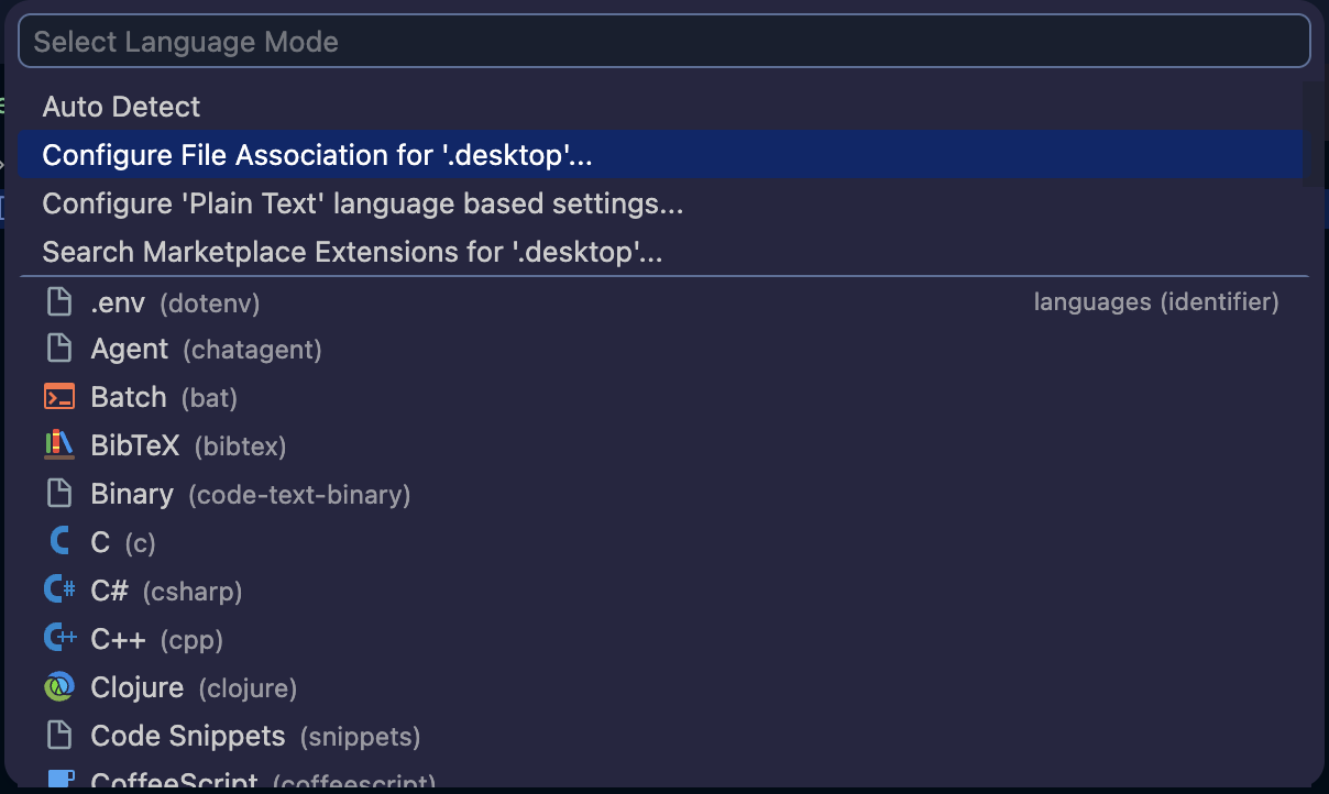 vscode file association